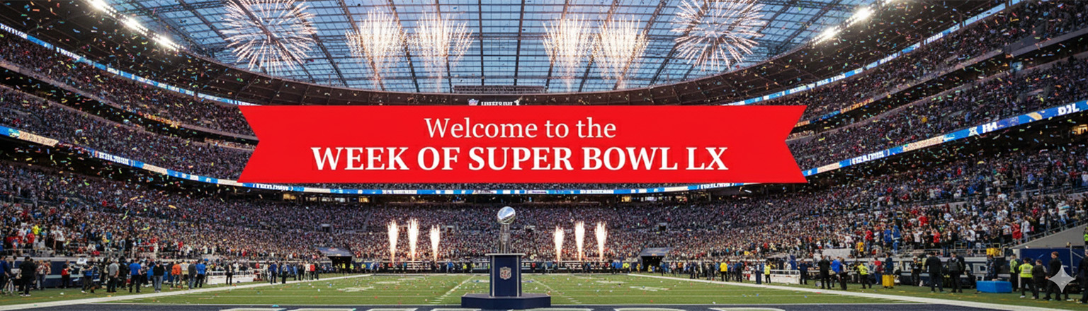 Welcome to the WEEK OF SUPER BOWL LX BANNER
